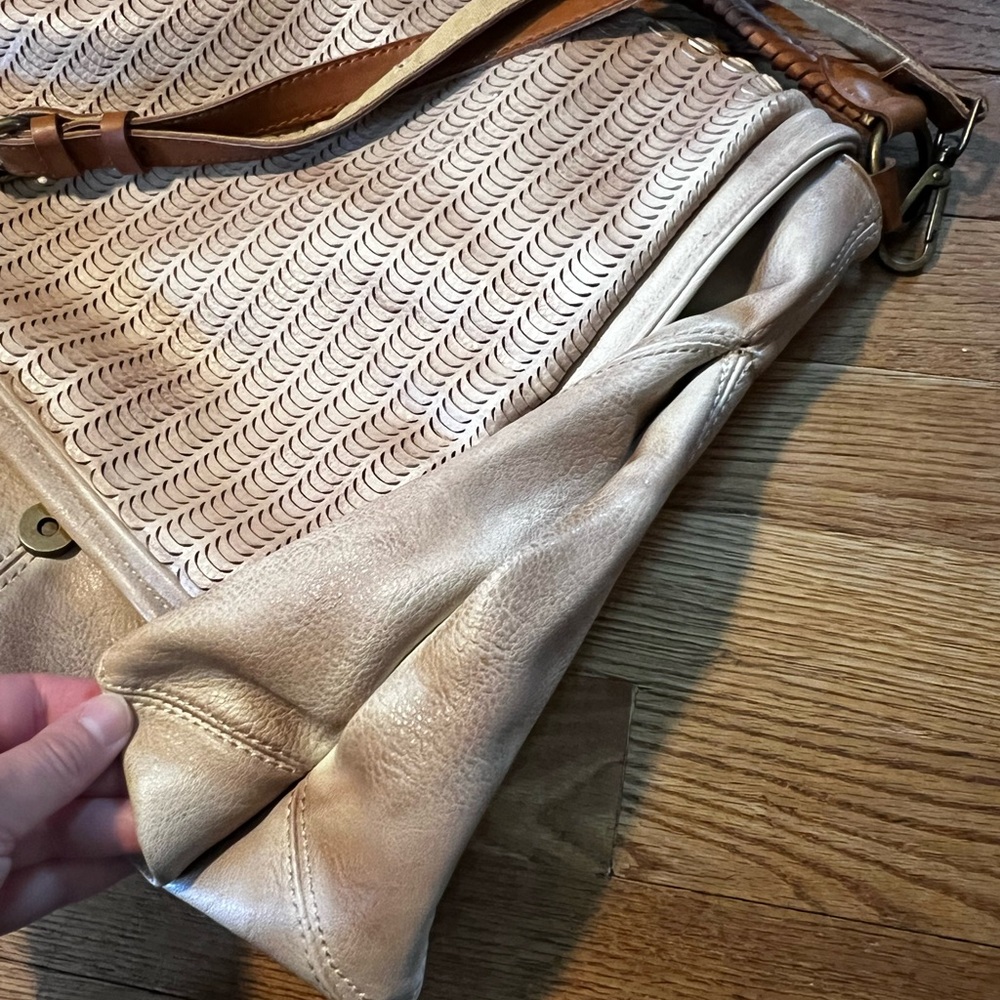 Free People Scalloped Messenger Bag with two handles - Picture 9 of 13